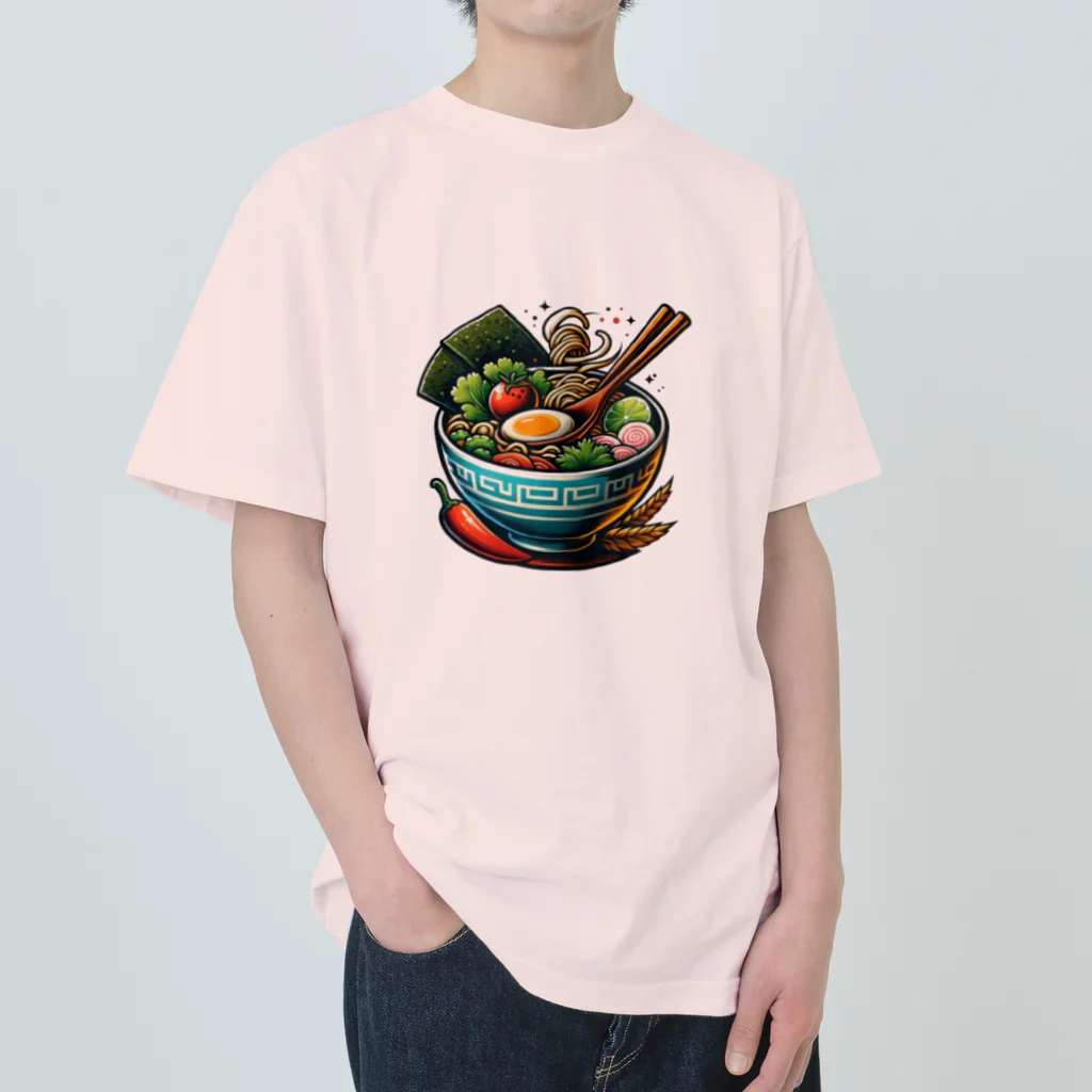 ブリッジの屋台のラーメン大好き ヘビーウェイトTシャツ