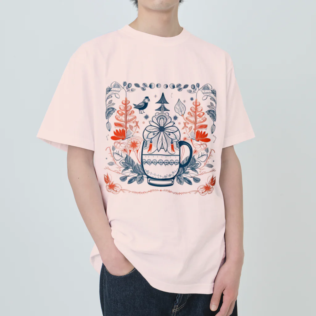 (っ◔◡◔)っ ♥ Le Petit Trésor ♥の花の詩カップ(The Flower Poetry Cup) ヘビーウェイトTシャツ