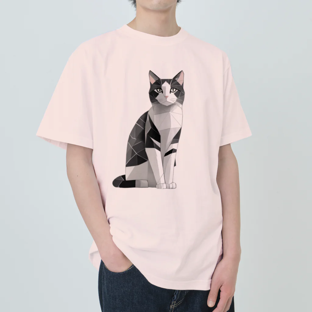 designinglab-itemsの日本の猫　ハチワレさん ヘビーウェイトTシャツ