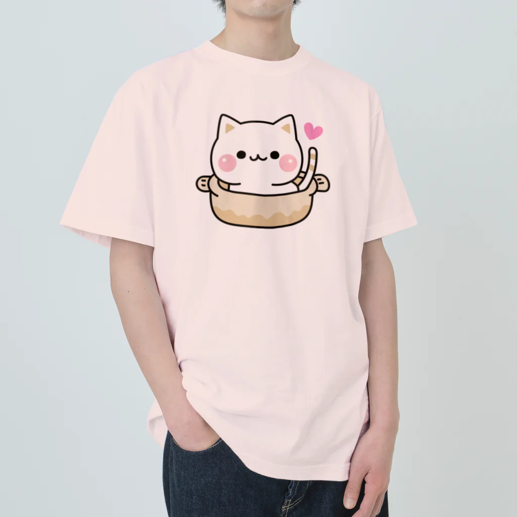 DECORの気づかいのできるネコ　ねこ鍋 ヘビーウェイトTシャツ