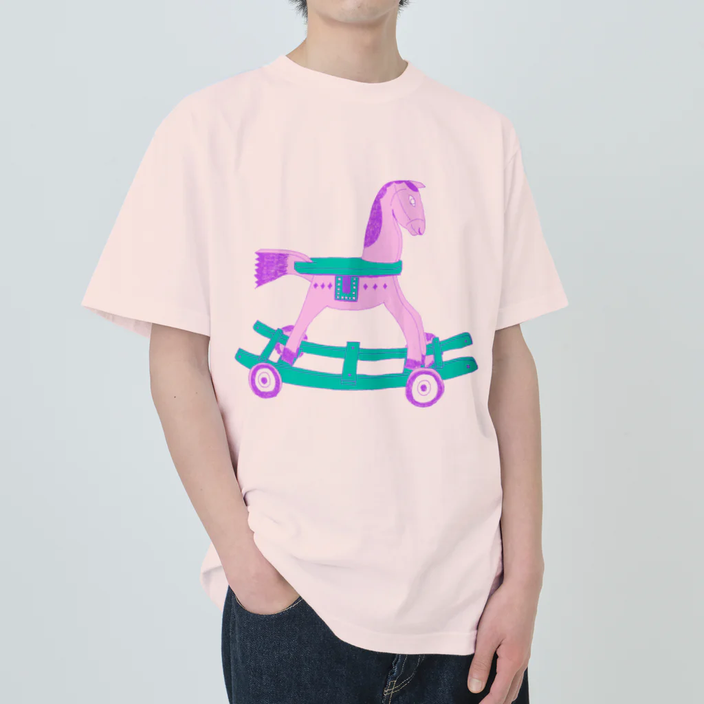 NIKORASU GOのゆめかわいい木馬 ヘビーウェイトTシャツ