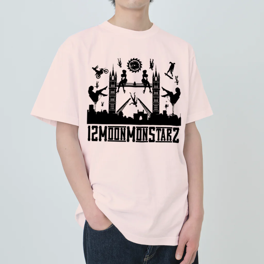 【12moonMonstarＺ】トゥエルブムーンモンスターズの巨人の街 ヘビーウェイトTシャツ