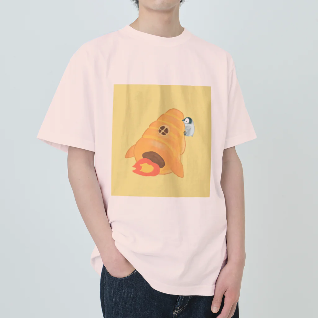 nagisa-ya(なぎさや) ペンギン雑貨のチョココロネロケット Heavyweight T-Shirt