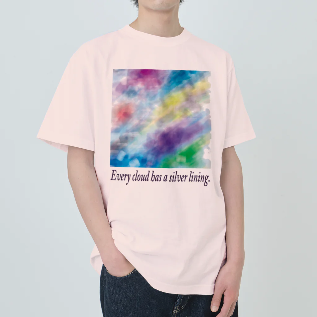 夜の闇に、色の魔法をかけながら。のEvery cloud has a silver lining. Heavyweight T-Shirt