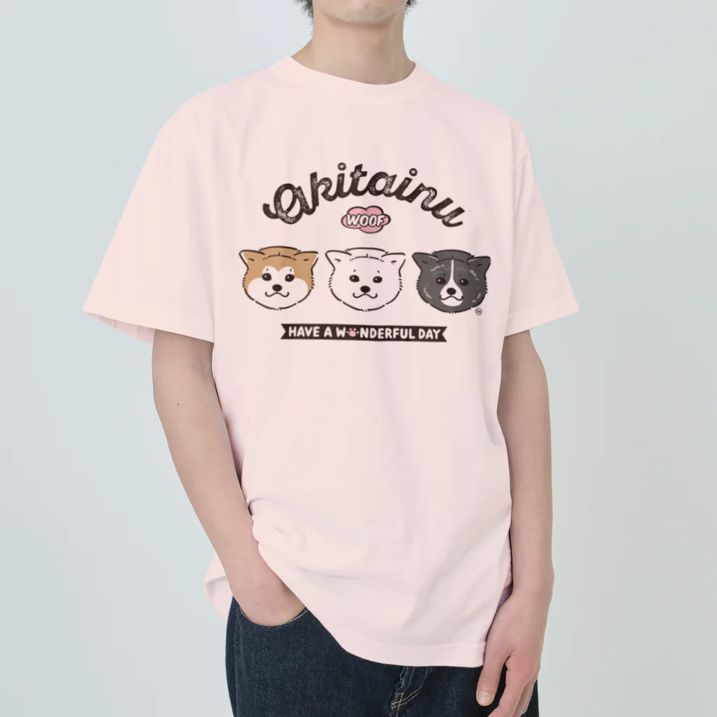 茉莉香｜Marikaの秋田犬ブラザーズ Heavyweight T-Shirt