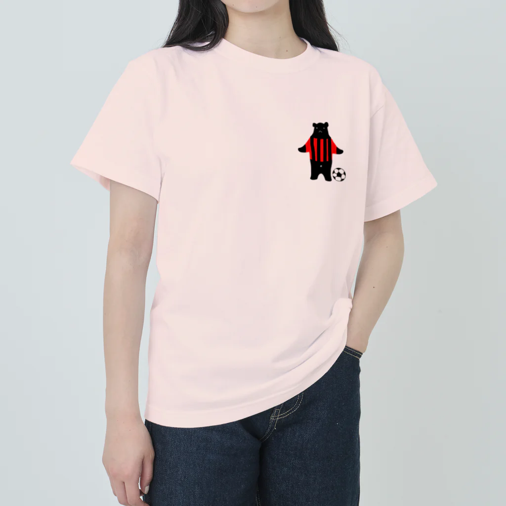 北海道のクマTの北海道のくま（サッカー） Heavyweight T-Shirt