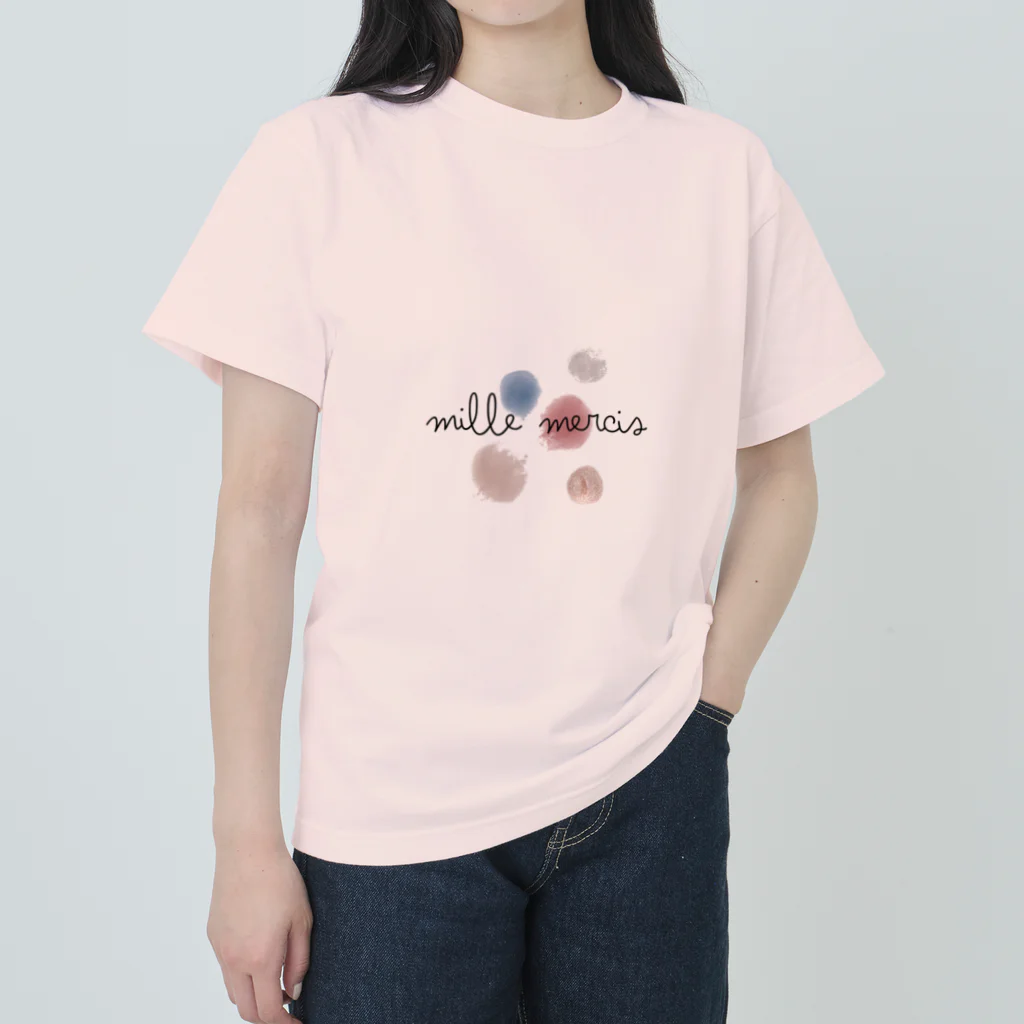 Le cabinet de curiositéのMille mercis （黒） Heavyweight T-Shirt