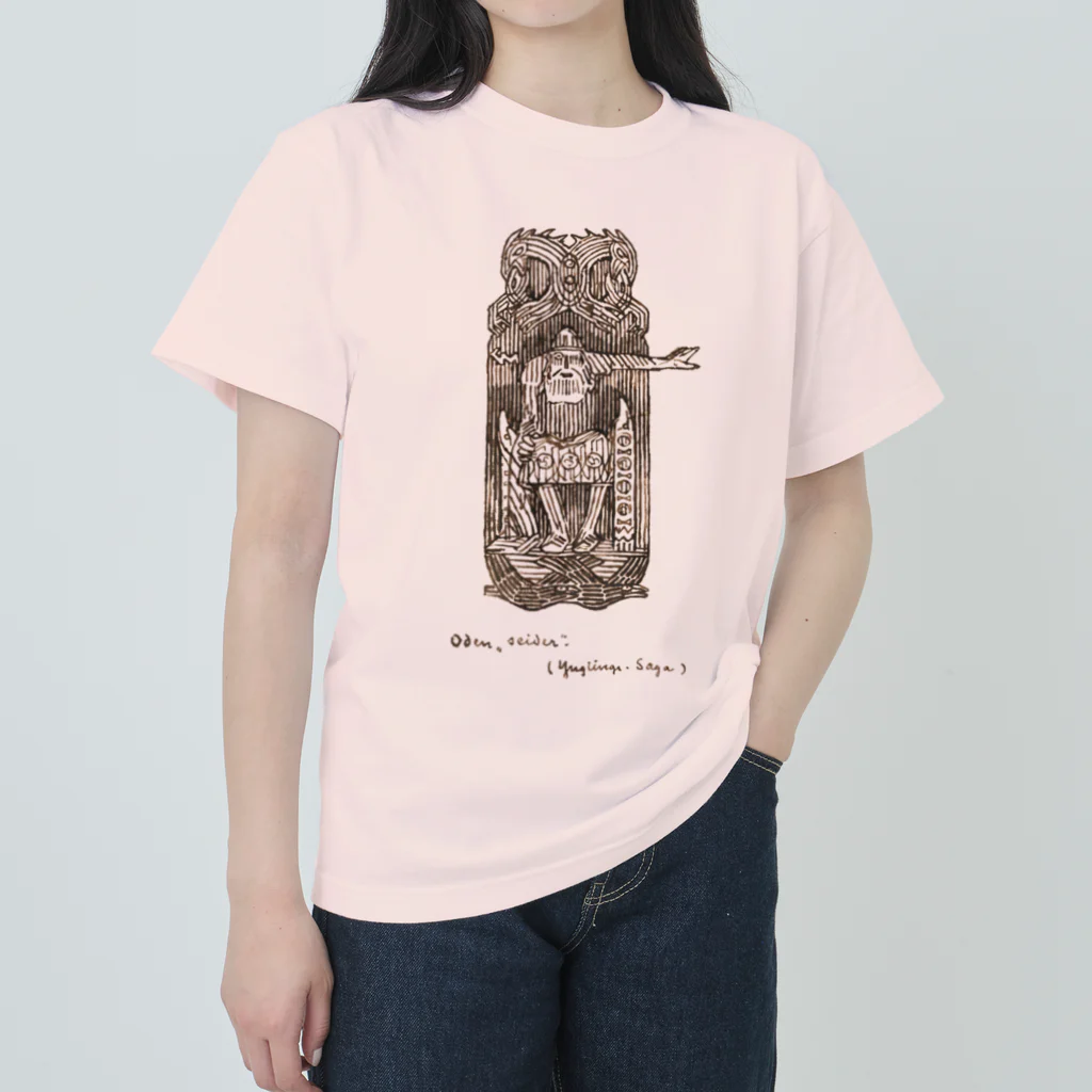 Nursery Rhymes  【アンティークデザインショップ】のサガに描かれたオーディン ヘビーウェイトTシャツ