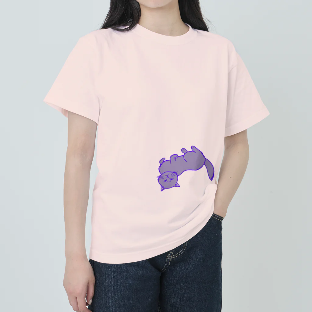 虹色猫工房(クロミツ)のなでろや猫 Heavyweight T-Shirt