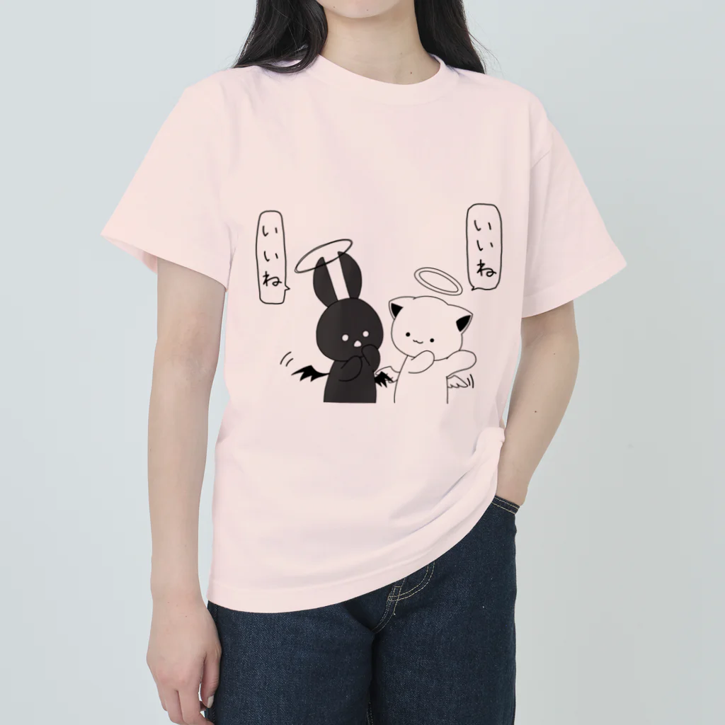 MochiMochi SHOPのこむぎ&ぽむ（いいね） Heavyweight T-Shirt