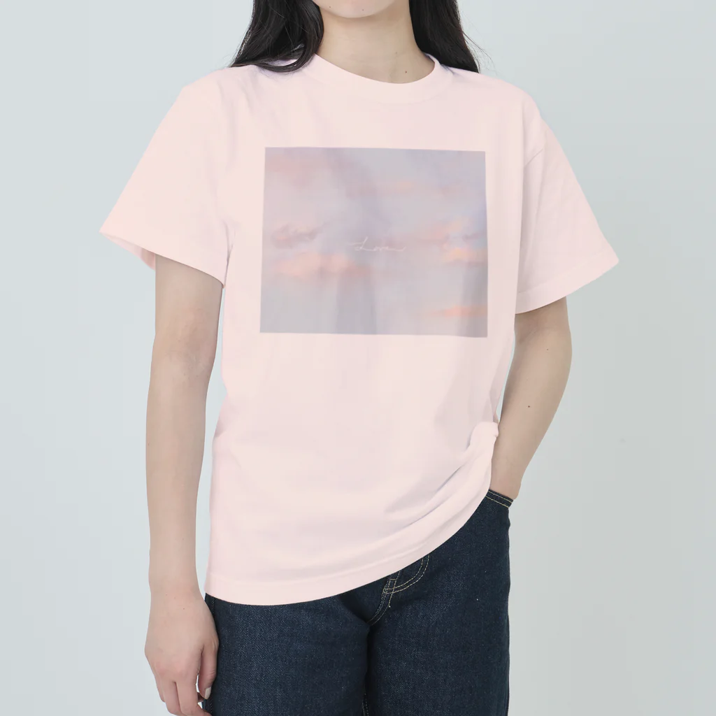 rilybiiの空とピンク . Heavyweight T-Shirt