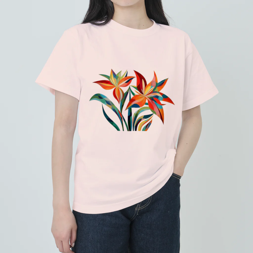 太陽の光に包まれて　Wrapped in Sunlightの百合の鮮烈 Heavyweight T-Shirt