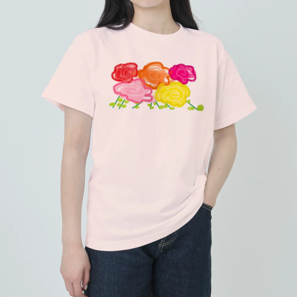 🐸かえるさんと仲間たち🐸のはなのたば ヘビーウェイトTシャツ