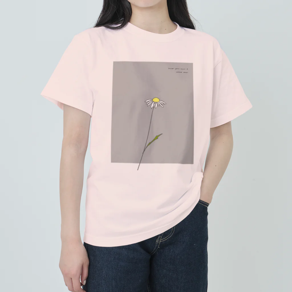 rilybiiの*White flower . ヘビーウェイトTシャツ