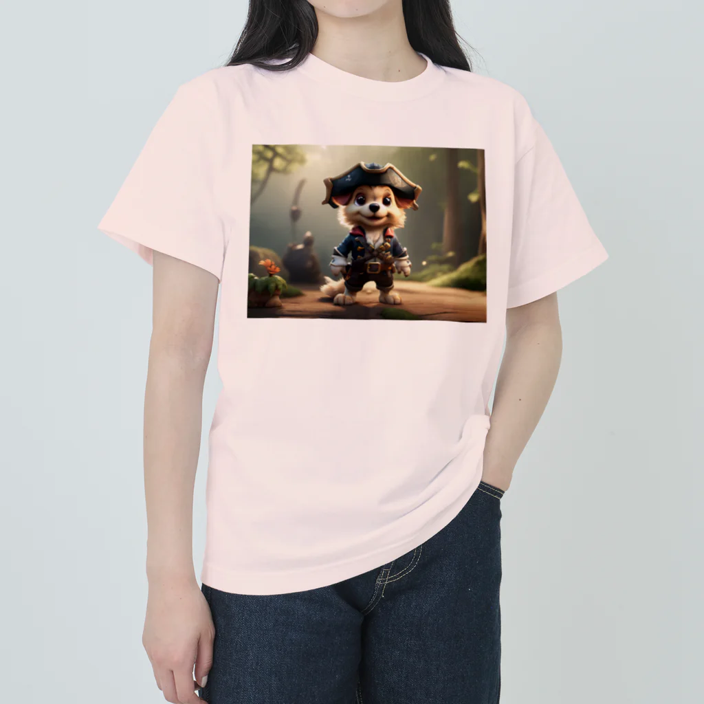 🔥AI art shop🔥の海賊の子犬 ヘビーウェイトTシャツ