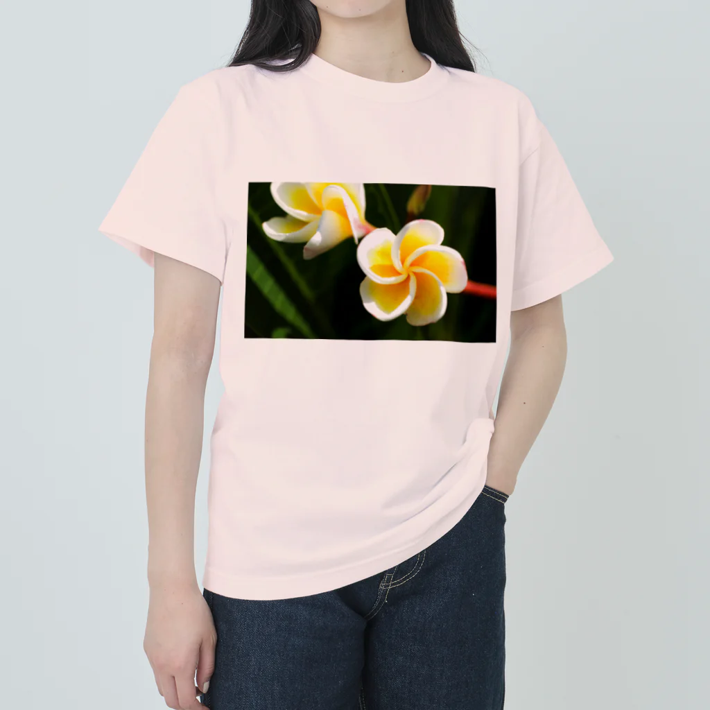 kamakiri3のFlower of the Heart　プルメリア ヘビーウェイトTシャツ