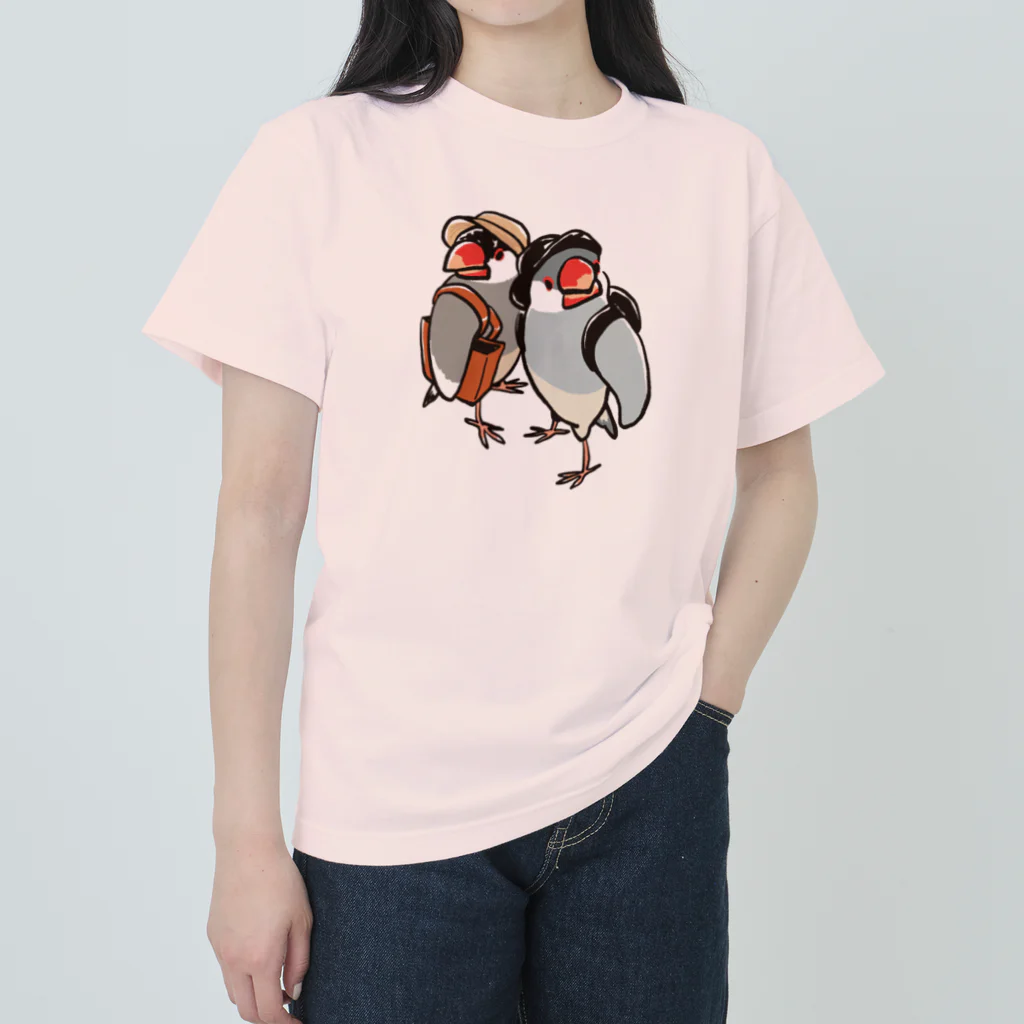 もしもしこちら文鳥の文鳥ちゃん知らない街を探検 Heavyweight T-Shirt