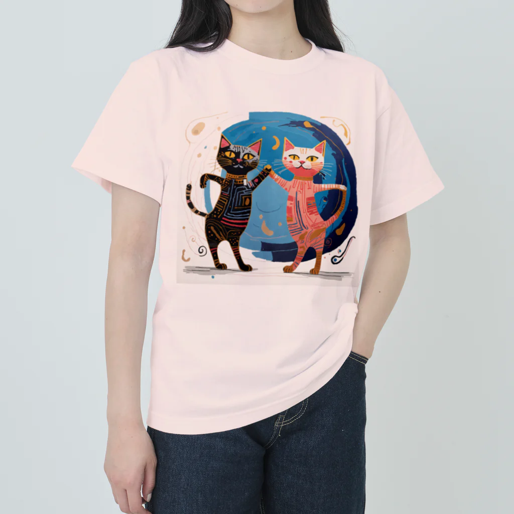 猫魚鳥時々犬等 arte♡のSuccessful Cats ♡ ヘビーウェイトTシャツ