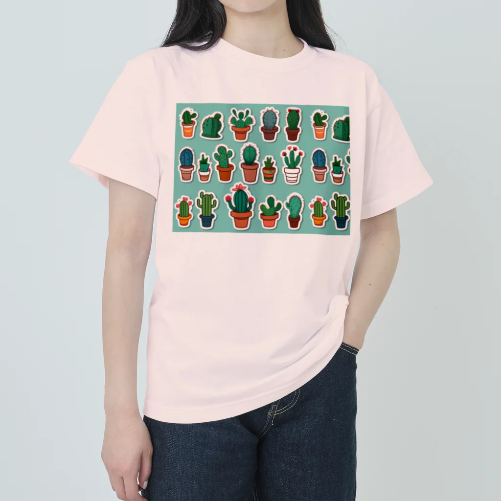 pain08のサボテンくん ヘビーウェイトTシャツ