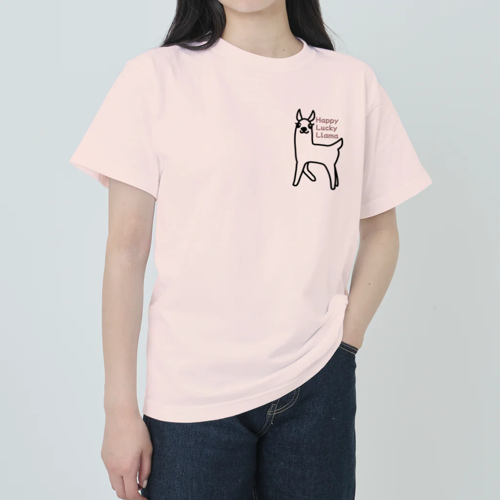 エクササイズ・キャットのハッピー・ラッキー・リャマ(ロゴ色違い) Heavyweight T-Shirt