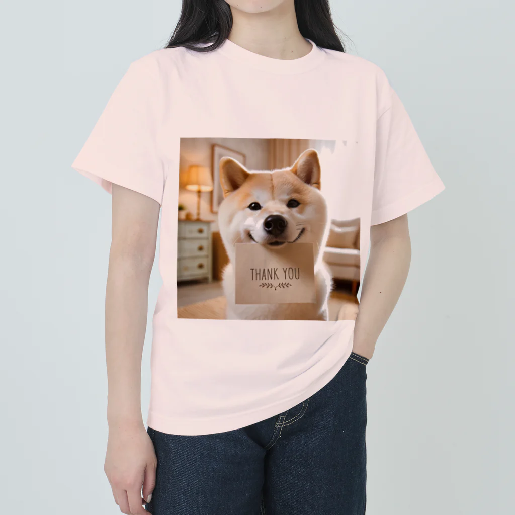 ANTARESの柴犬の感謝 ヘビーウェイトTシャツ
