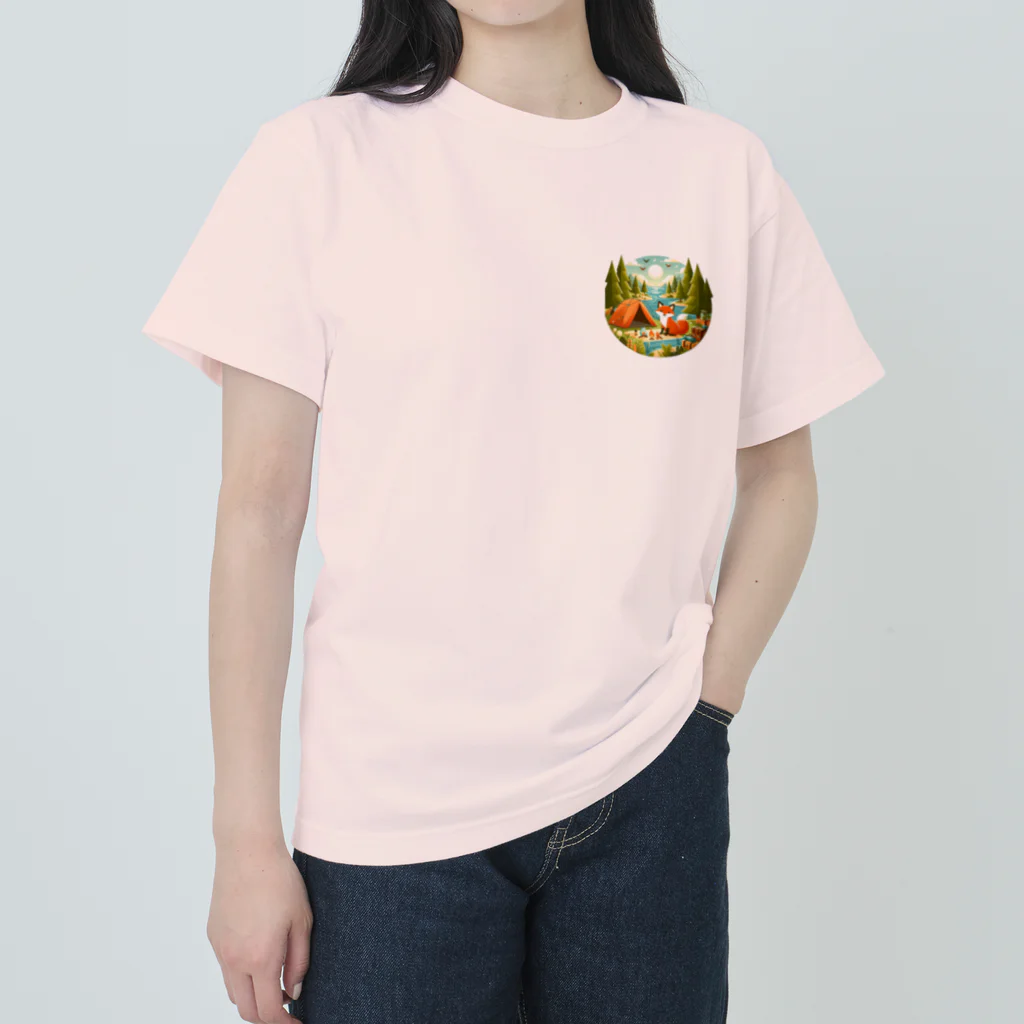 Forêt de Renardsのきつねキャンプ Heavyweight T-Shirt