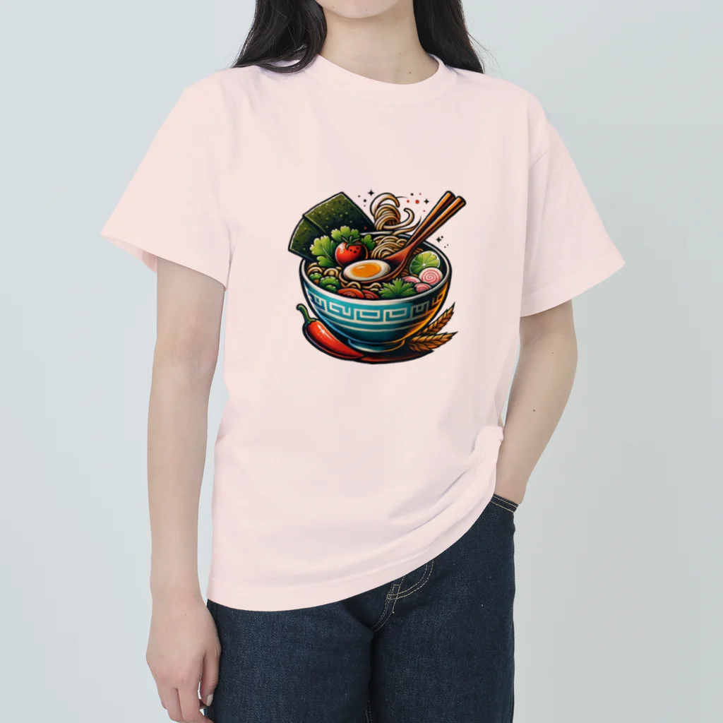 ブリッジの屋台のラーメン大好き ヘビーウェイトTシャツ