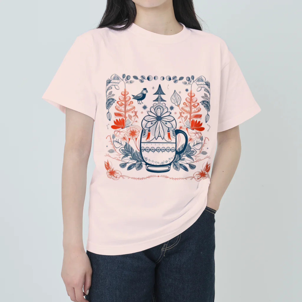 (っ◔◡◔)っ ♥ Le Petit Trésor ♥の花の詩カップ(The Flower Poetry Cup) ヘビーウェイトTシャツ