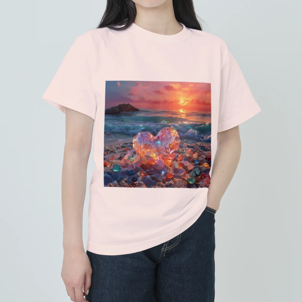 Mellow-Skyの美しすぎるハートシーグラス ヘビーウェイトTシャツ