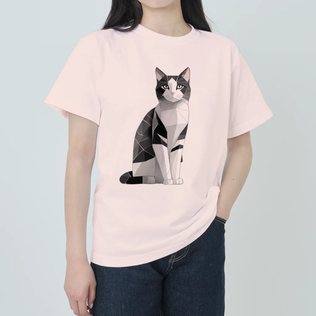 designinglab-itemsの日本の猫　ハチワレさん Heavyweight T-Shirt