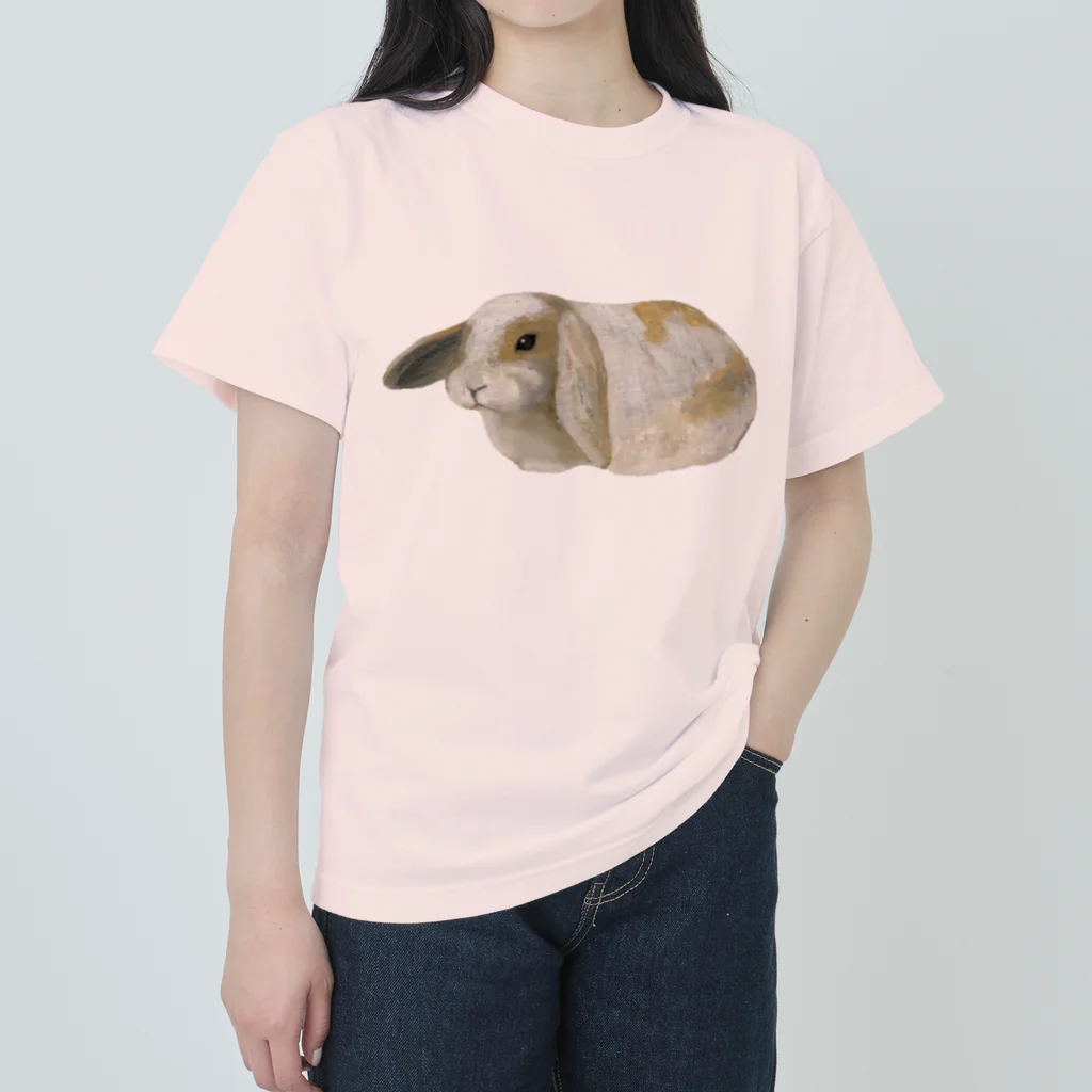 🐶シュナといろいろ🎨のロップイヤーラビット ヘビーウェイトTシャツ