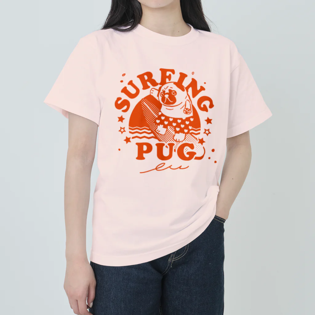 プラントスマイルの波乗りパグ　（バーミリオン） Heavyweight T-Shirt