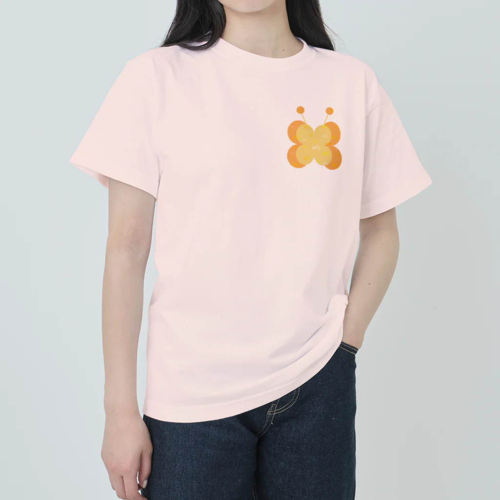 🐸かえるさんと仲間たち🐸のちょうちょ ヘビーウェイトTシャツ