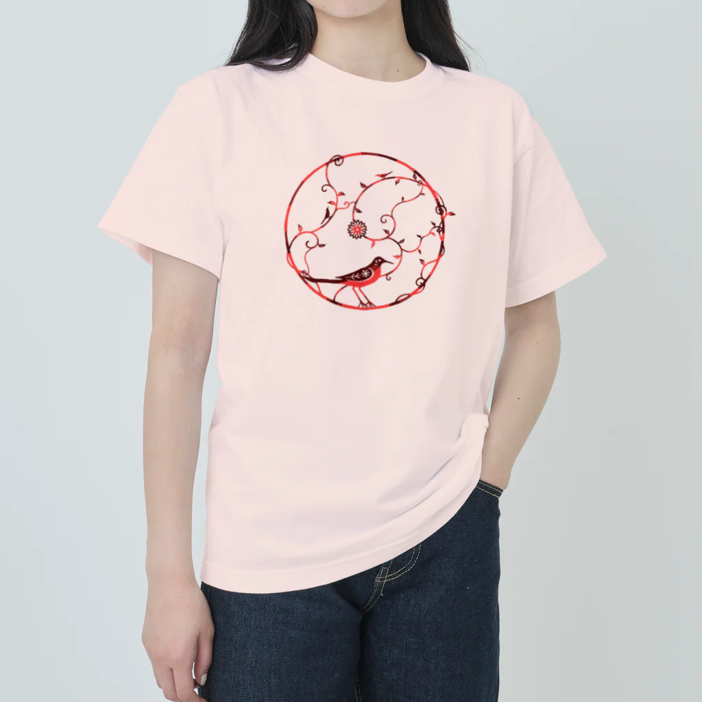 ツバメ堂の赤い鳥 Heavyweight T-Shirt