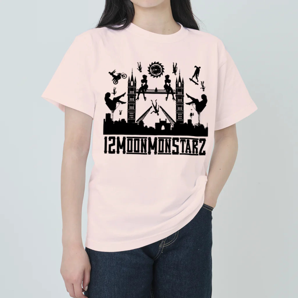 【12moonMonstarＺ】トゥエルブムーンモンスターズの巨人の街 ヘビーウェイトTシャツ