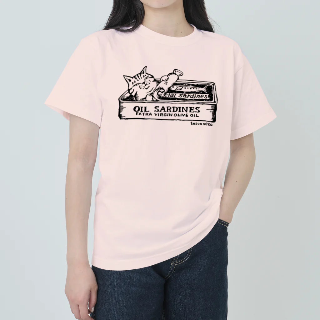 多分ねこのオイルサーディンに入る猫 Heavyweight T-Shirt