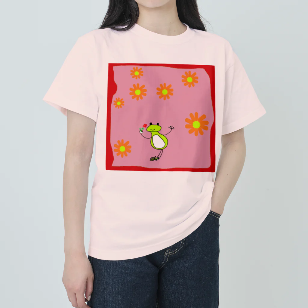 あるてみらのカエルちゃんと昭和テイスト Heavyweight T-Shirt