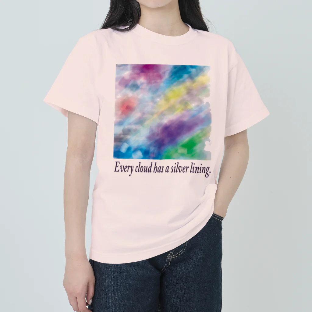 夜の闇に、色の魔法をかけながら。のEvery cloud has a silver lining. ヘビーウェイトTシャツ