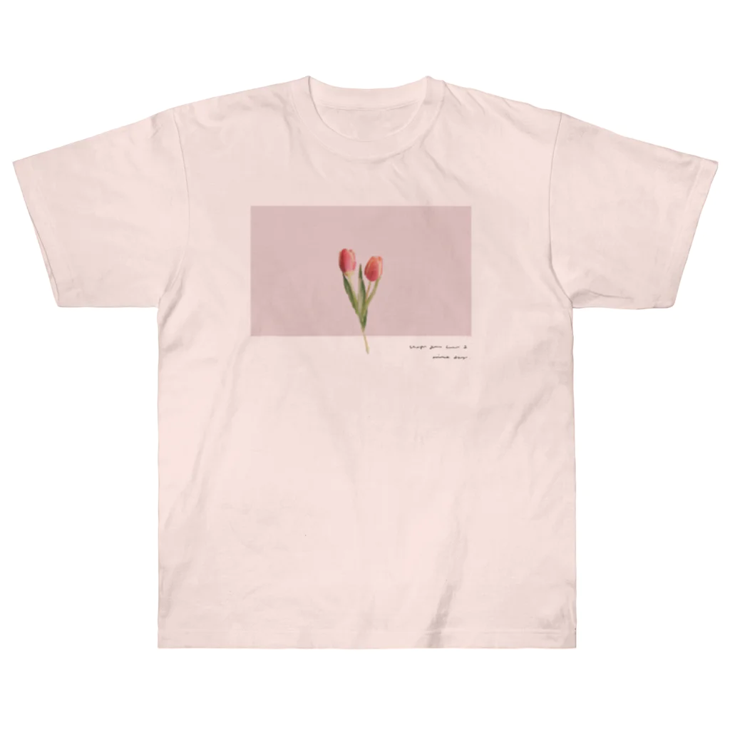 rilybiiの🍑 Peach Tulip . Heavyweight T-Shirt