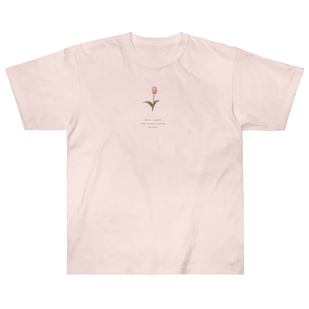 rilybiiのSakura Peach Tulip . Heavyweight T-Shirt