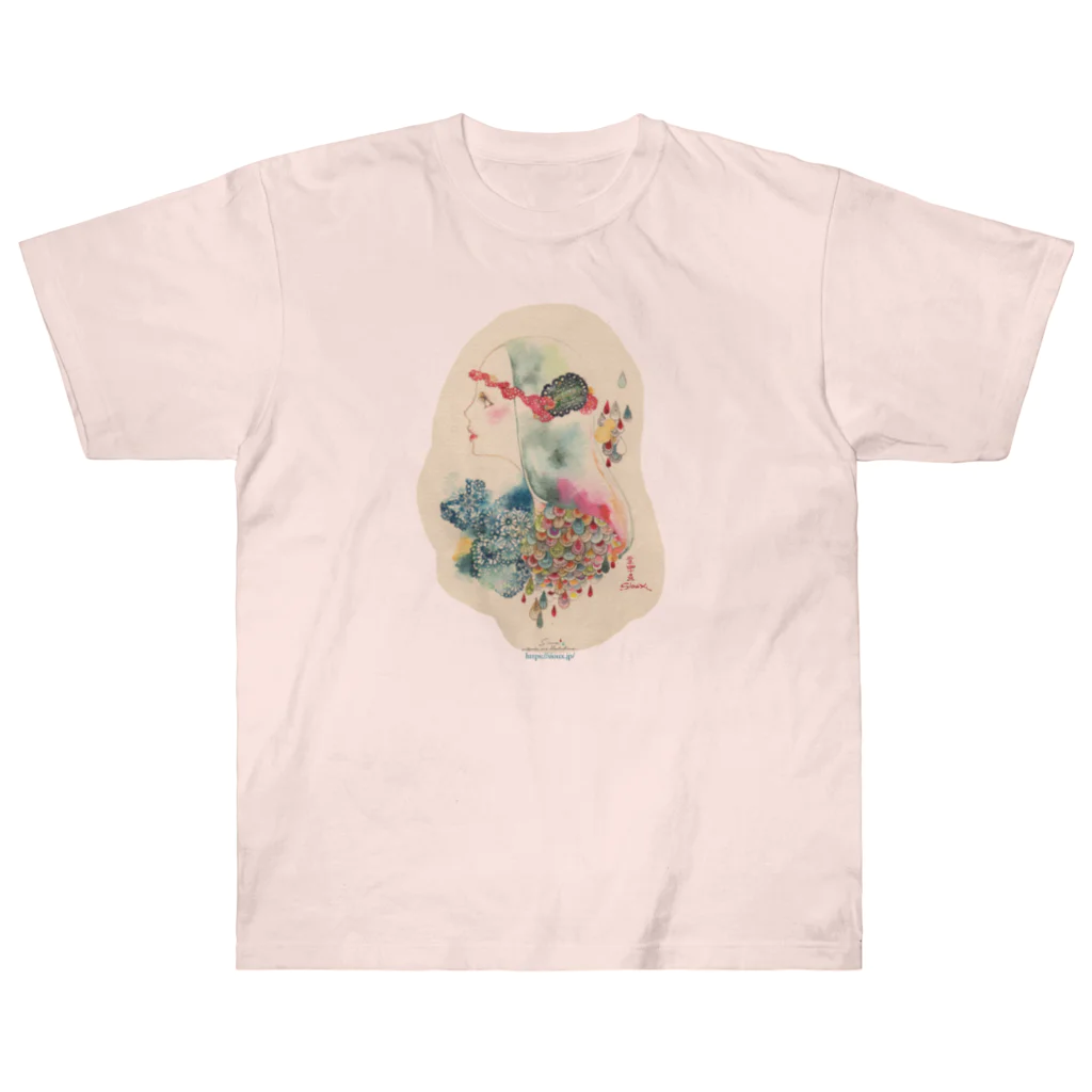 水彩少女の[ 人魚姫に寄せて1 / thinking about a story of the Little Mermaid ] Heavyweight T-Shirt