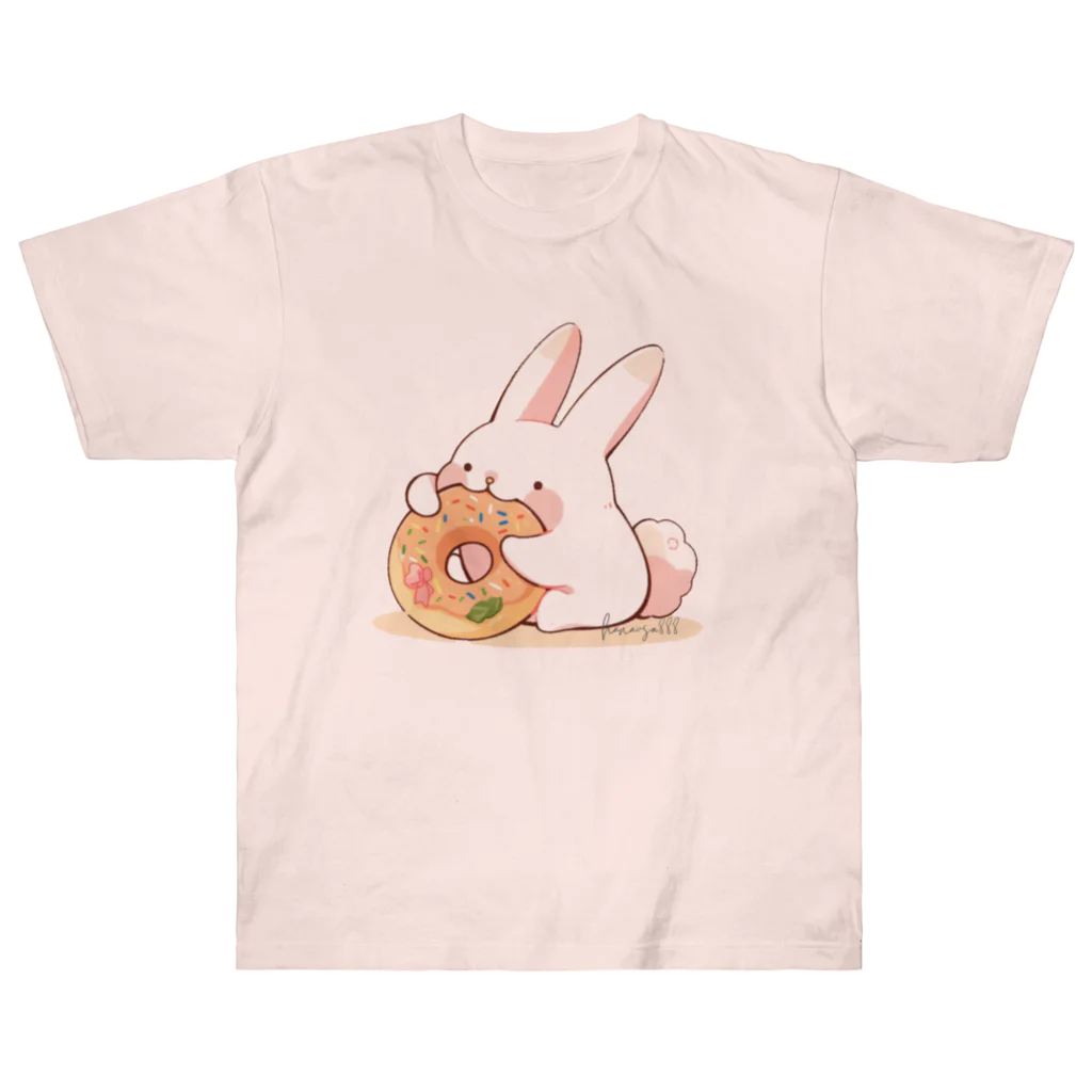 🌸hanausa🐰のうさぎとドーナツ２ ヘビーウェイトTシャツ