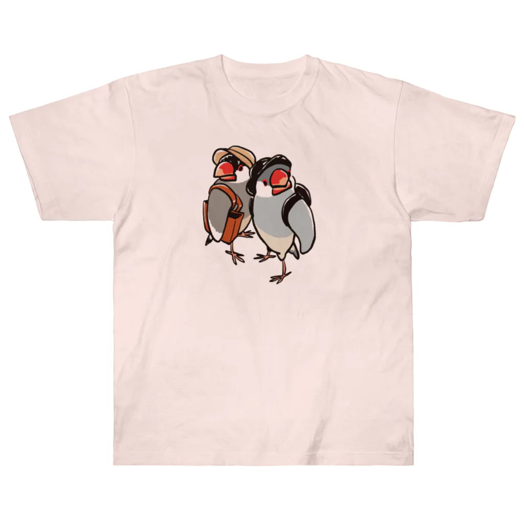 もしもしこちら文鳥の文鳥ちゃん知らない街を探検 Heavyweight T-Shirt