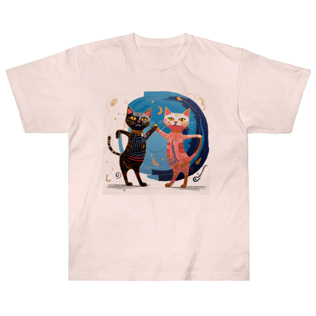 猫魚鳥時々犬等 arte♡のSuccessful Cats ♡ ヘビーウェイトTシャツ