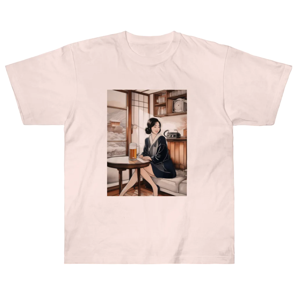 MistyStarkの日本人女性冬ビール Heavyweight T-Shirt