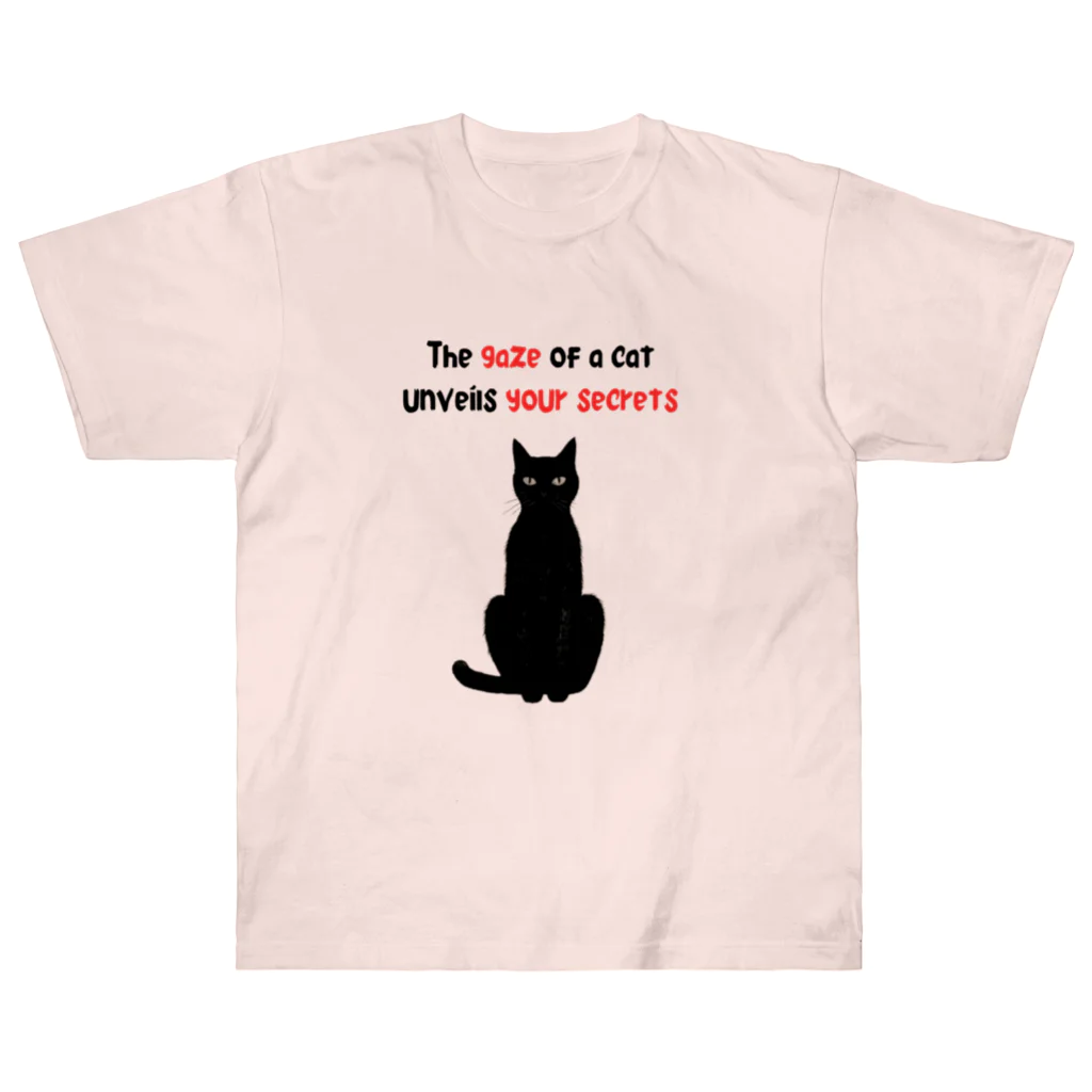 chubby the catのgaze of a cat ヘビーウェイトTシャツ