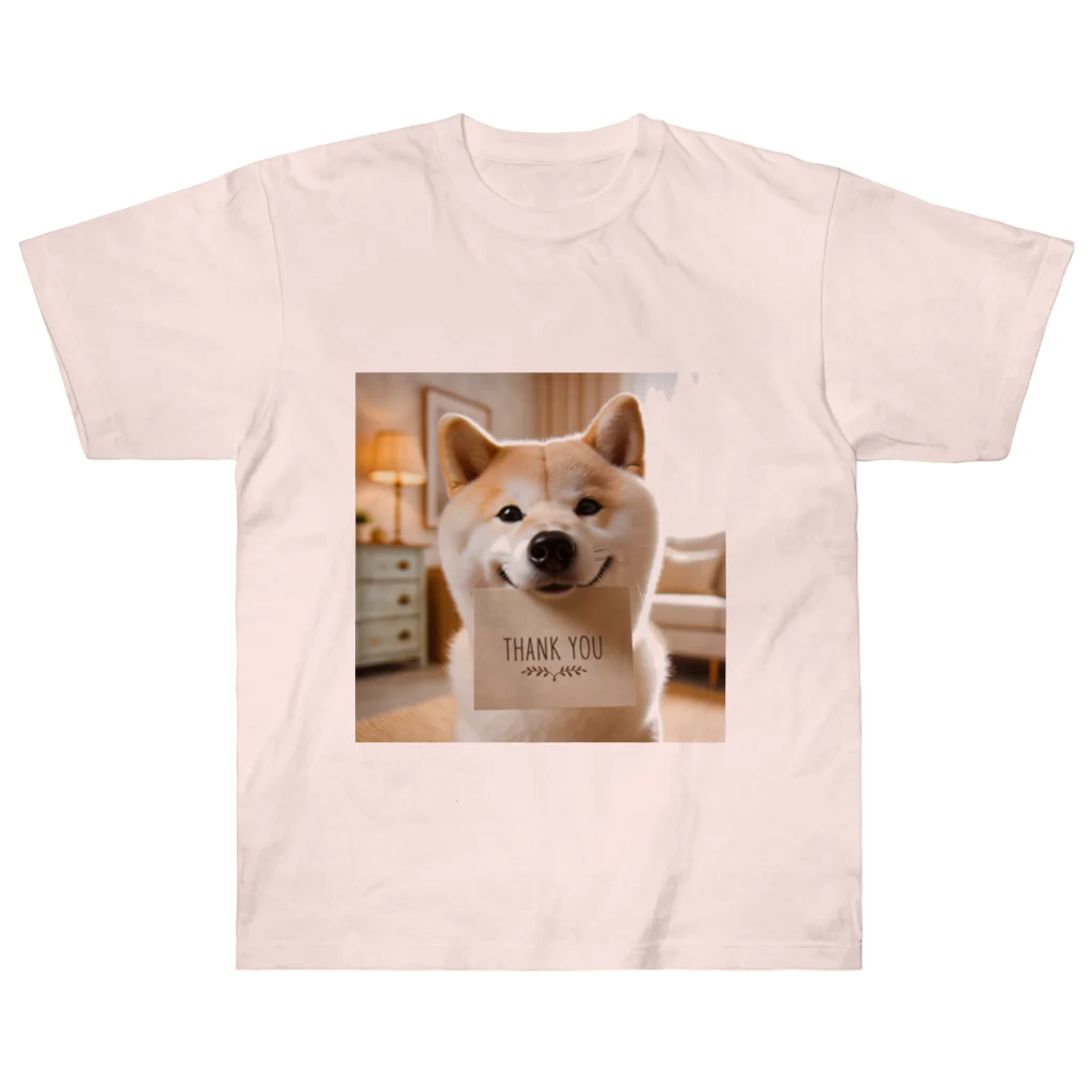 ANTARESの柴犬の感謝 ヘビーウェイトTシャツ