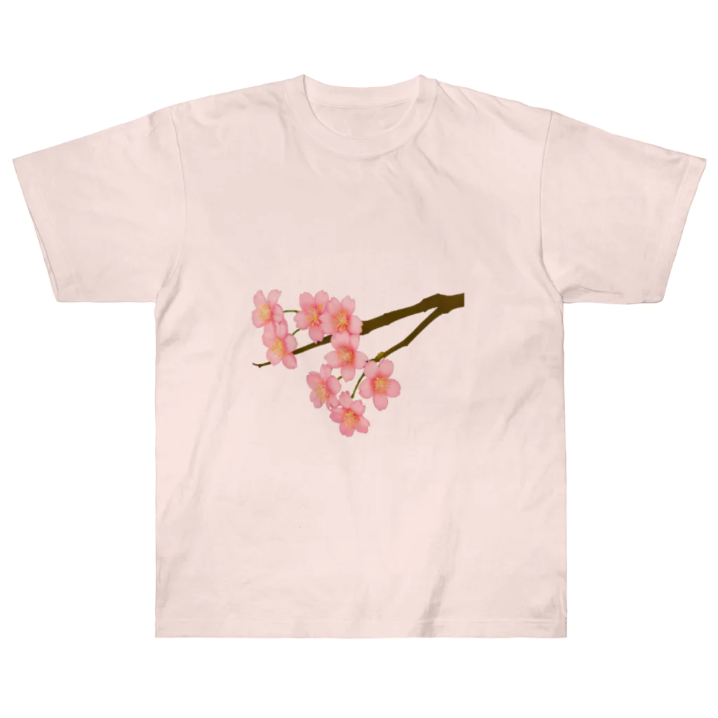 紅藤コミミズクの桜 ヘビーウェイトTシャツ