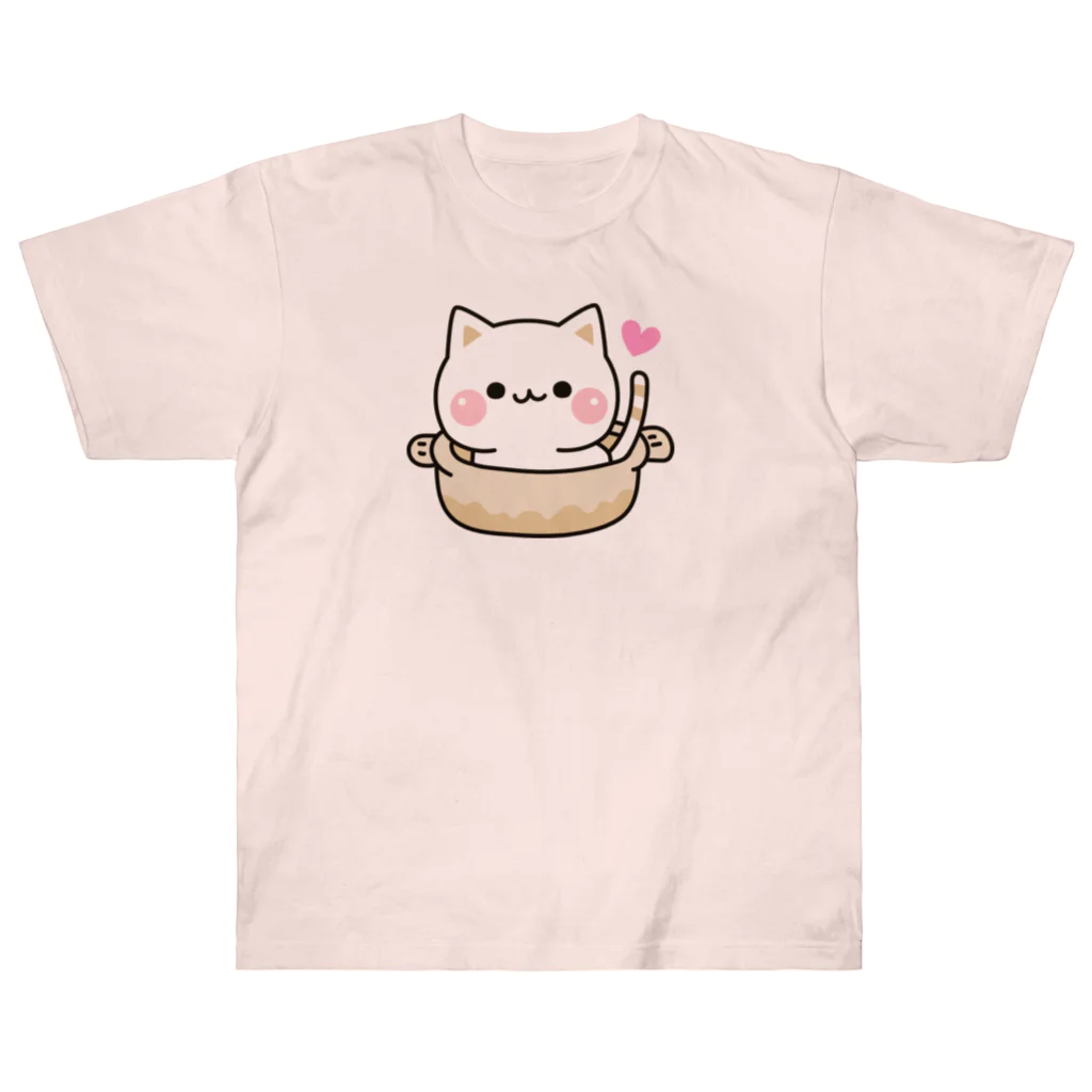 DECORの気づかいのできるネコ　ねこ鍋 Heavyweight T-Shirt