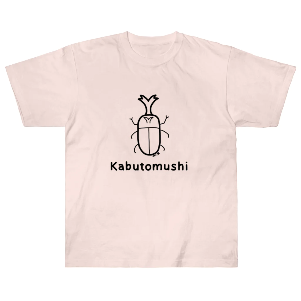 MrKShirtsのKabutomushi (カブトムシ) 黒デザイン ヘビーウェイトTシャツ